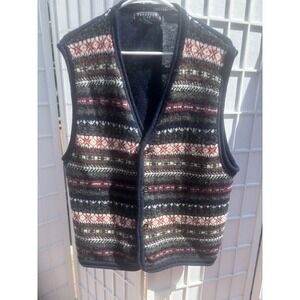 Vintage Thornton Bay 100% Shetland Wool Vest Size Medium Eclectic Grandpa